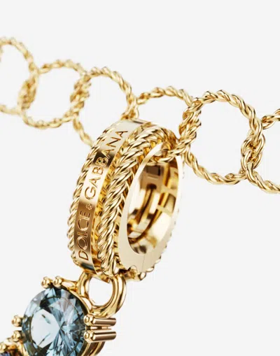 Dolce & Gabbana Charm K Lettering 18-carat Yellow Gold And Multicolored Gems In Gold