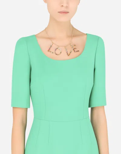 Dolce & Gabbana Charm L Lettering 18-carat Yellow Gold And Multicolored Gems In Gold