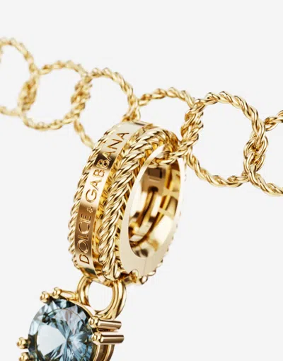 Dolce & Gabbana Charm L Lettering 18-carat Yellow Gold And Multicolored Gems In Gold
