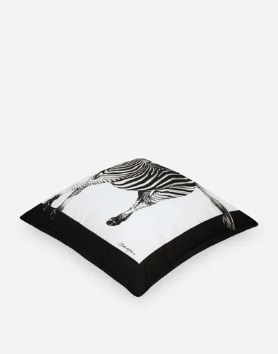 Dolce & Gabbana Canvas Cushion Large Multicolor Unisex Onesize In Multicolor