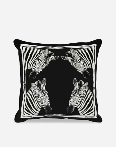 Dolce & Gabbana Velvet Cushion Large In Multicolor