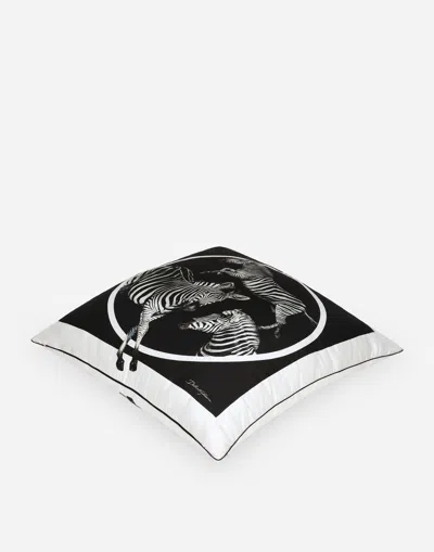 Dolce & Gabbana Silk Twill Cushion Large Multicolor Unisex Onesize In Multicolor
