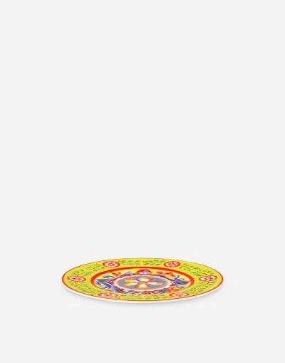 Dolce & Gabbana Set 2 Dessert Plates In Fine Porcelain Multicolor Unisex Onesize In Multicolor
