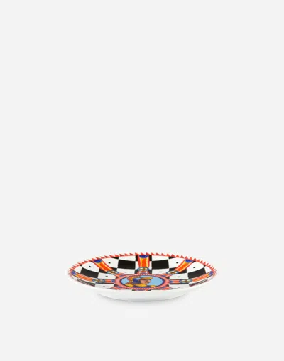 Dolce & Gabbana Set 2 Porcelain Dessert Plates In Multicolor