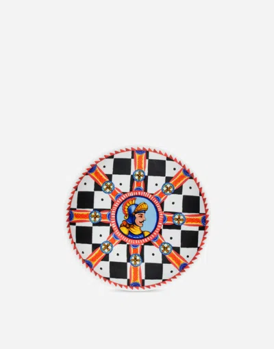 Dolce & Gabbana Set 2 Porcelain Dessert Plates In Multicolor