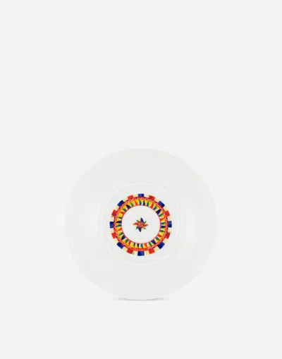 Dolce & Gabbana Set 2 Porcelain Dessert Plates In Multicolor