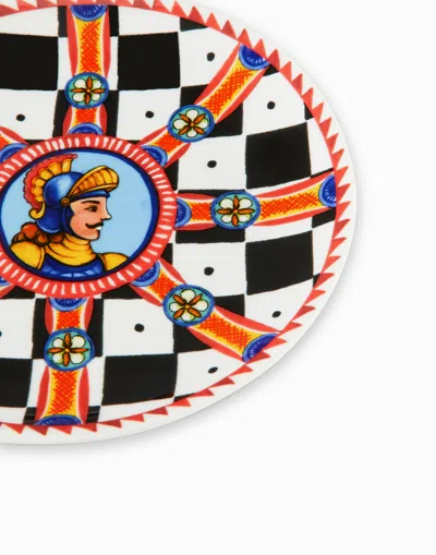 Dolce & Gabbana Set 2 Porcelain Dessert Plates In Multicolor