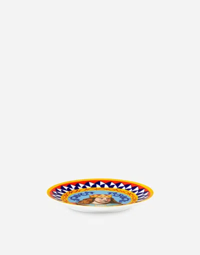 Dolce & Gabbana Set 2 Porcelain Dessert Plates In Multicolor
