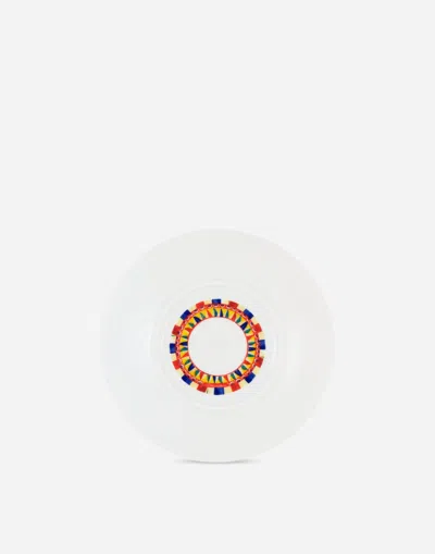 Dolce & Gabbana Set 2 Porcelain Dessert Plates In Multicolor