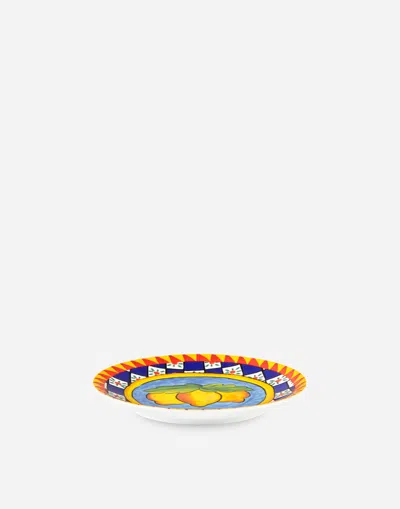 Dolce & Gabbana Set 2 Porcelain Dessert Plates In Multicolor
