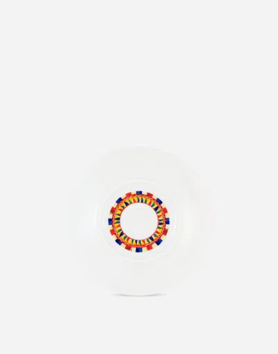 Dolce & Gabbana Set 2 Porcelain Dessert Plates In Multicolor