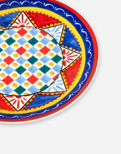Dolce & Gabbana Set 2 Porcelain Dessert Plates In Multicolor