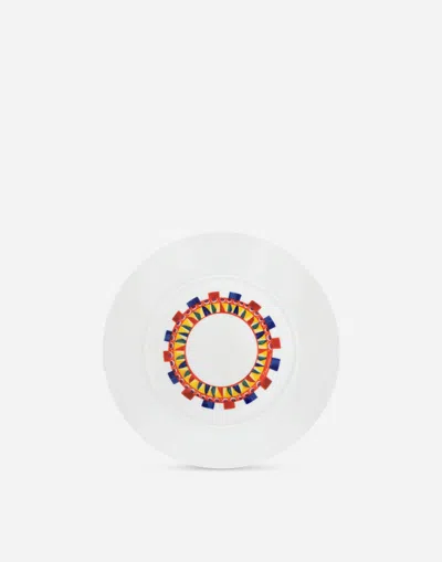 Dolce & Gabbana Set 2 Porcelain Dessert Plates Multicolor Unisex Onesize In Multicolor