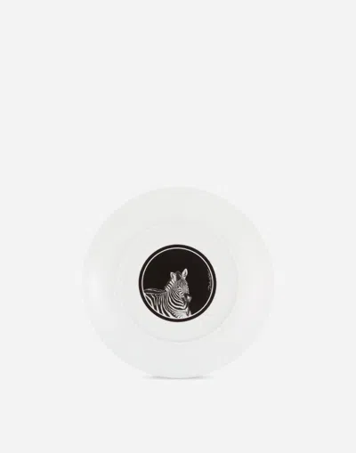 Dolce & Gabbana Set 2 Porcelain Dessert Plates In Multicolor