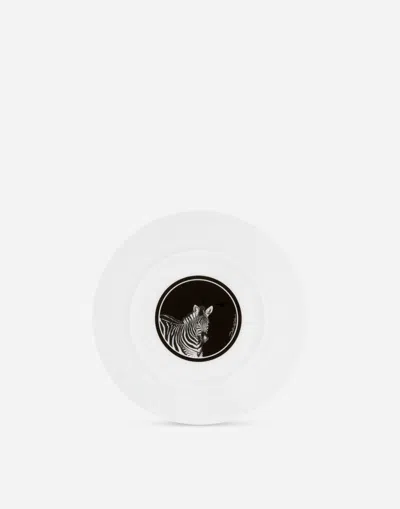 Dolce & Gabbana Set 2 Porcelain Dessert Plates Multicolor Unisex Onesize In Multicolor