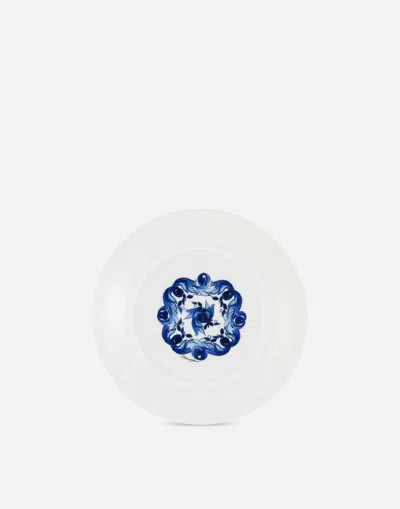 Dolce & Gabbana Set 2 Porcelain Dessert Plates In Multicolor
