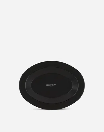 Dolce & Gabbana Leopard-print Wooden Tray In Multicolor