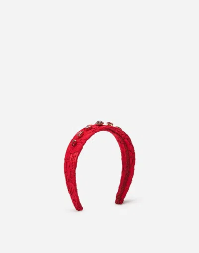 Dolce & Gabbana Headband With Jewellery Application In Red