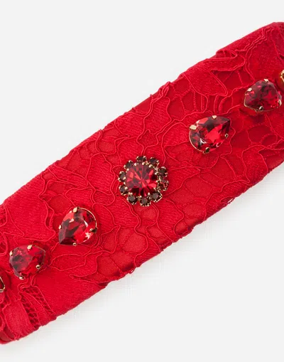 Dolce & Gabbana Headband With Jewellery Application In Red