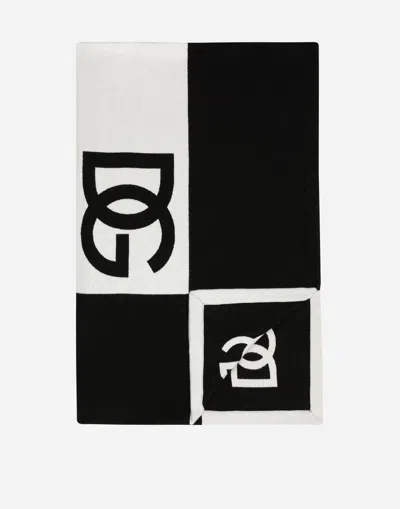 Dolce & Gabbana Jacquard Cotton Blanket In Multicolor