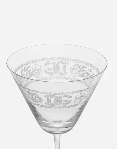 Dolce & Gabbana Logo-embossed Martini Glass In Multicolor