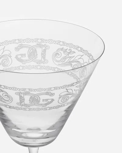 Dolce & Gabbana Logo-embossed Martini Glass In Multicolor