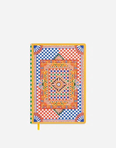 Dolce & Gabbana Medium Ruled Notebook Textile Cover Multicolor Unisex Onesize In Multicolor