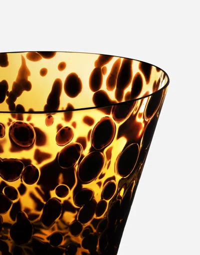 Dolce & Gabbana Spotted Hand-blown Murano Martini Glass In Multicolor