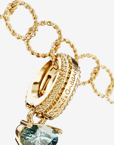 Dolce & Gabbana Charm J Lettering 18-carat Yellow Gold And Multicolored Gems In Gold