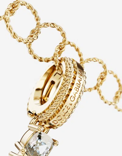 Dolce & Gabbana Rainbow Alphabet L 18 Kt Yellow Gold Charm With Multicolor Fine Gems Gold Female Onesize In Gold