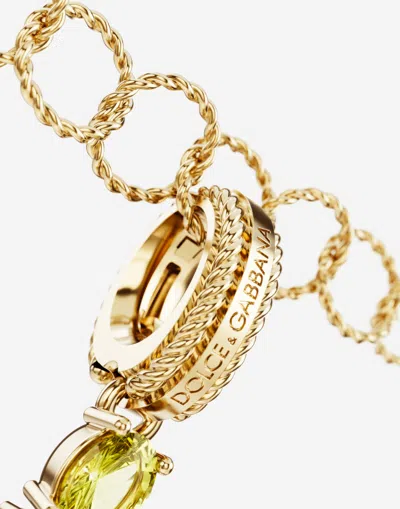 Dolce & Gabbana Charm K Lettering 18-carat Yellow Gold And Multicolored Gems In Gold