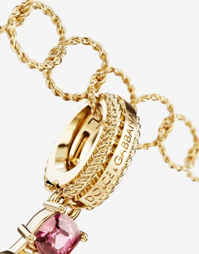Dolce & Gabbana Charm H Lettering 18-carat Yellow Gold And Multicolored Gems In Gold