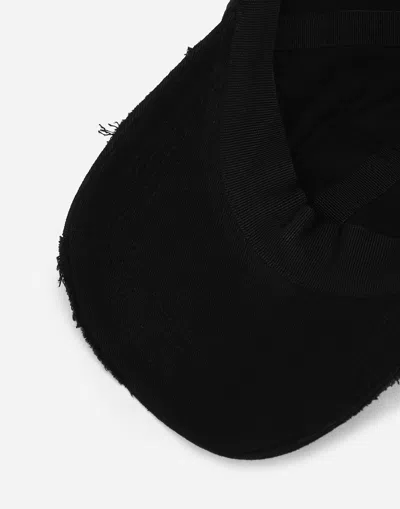 Dolce & Gabbana Logo Cotton Baseball Cap In Black