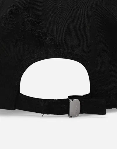 Dolce & Gabbana Logo Cotton Baseball Cap In Black