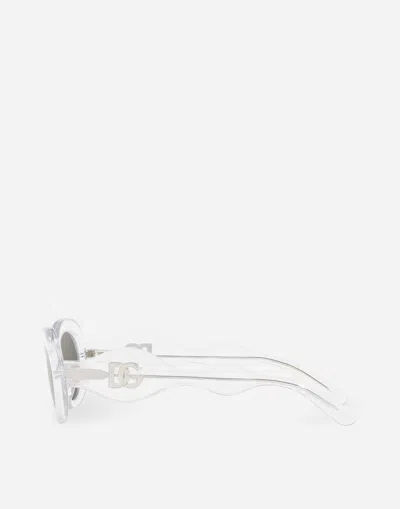 Dolce & Gabbana Dg Crossed Sunglasses In Silver