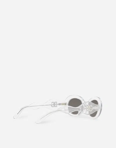 Dolce & Gabbana Dg Crossed Sunglasses In Silver