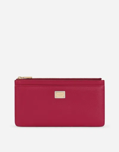 Dolce & Gabbana Large Card Holder With Tag In Fuchsia