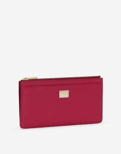 Dolce & Gabbana Large Card Holder With Tag In Fuchsia