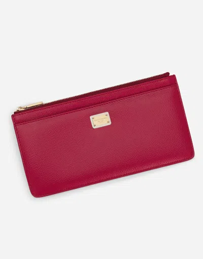 Dolce & Gabbana Large Card Holder With Tag In Fuchsia
