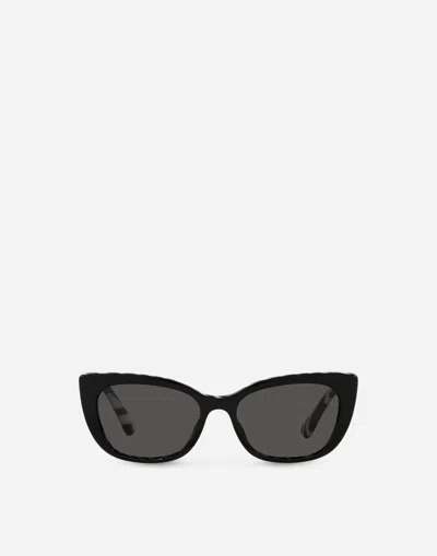 Dolce & Gabbana Mini Me Sunglasses In Black With Zebra Print