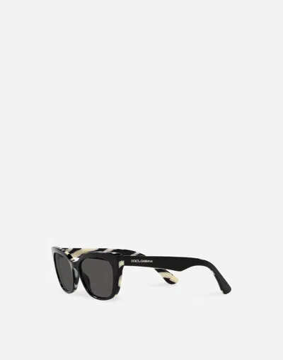 Dolce & Gabbana Mini Me Sunglasses In Black With Zebra Print