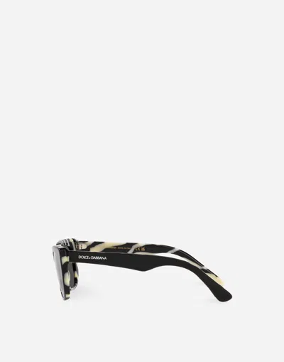 Dolce & Gabbana Mini Me Sunglasses In Black With Zebra Print