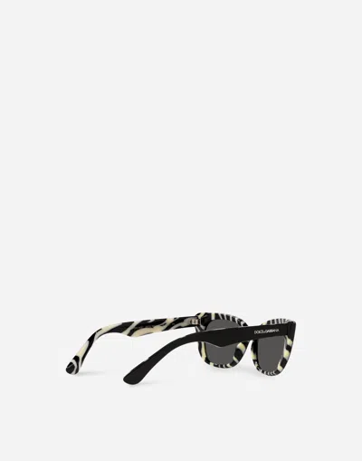 Dolce & Gabbana Mini Me Sunglasses In Black With Zebra Print