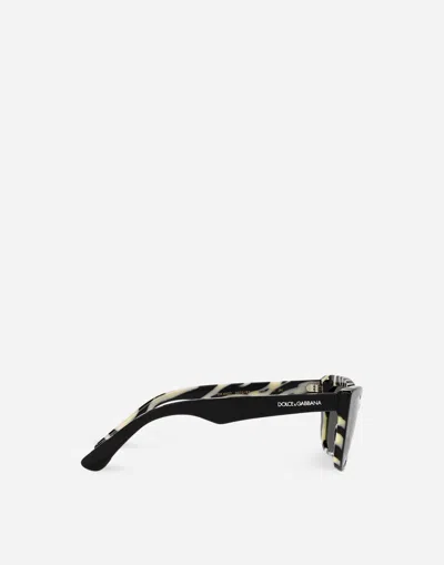 Dolce & Gabbana Mini Me Sunglasses In Black With Zebra Print