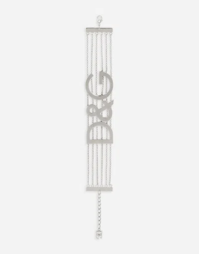 Dolce & Gabbana Dg Letters Choker In Silver