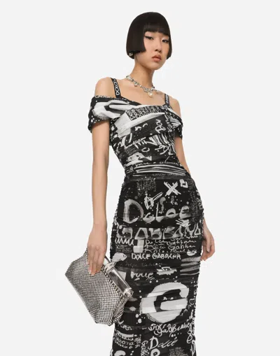 Dolce & Gabbana Satin Bag With Fusible Rhinestones In Multicolor