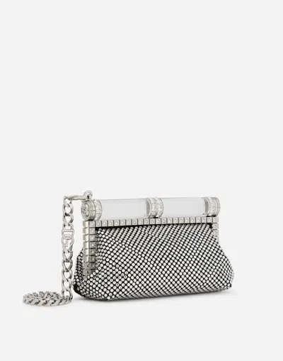 Dolce & Gabbana Satin Bag With Fusible Rhinestones In Multicolor