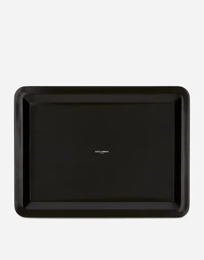 Dolce & Gabbana Wooden Tray Large In Multicolor