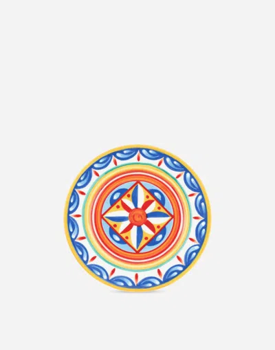 Dolce & Gabbana Set 2 Bread Plates In Fine Porcelain In Multicolor