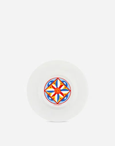 Dolce & Gabbana Set 2 Bread Plates In Fine Porcelain In Multicolor